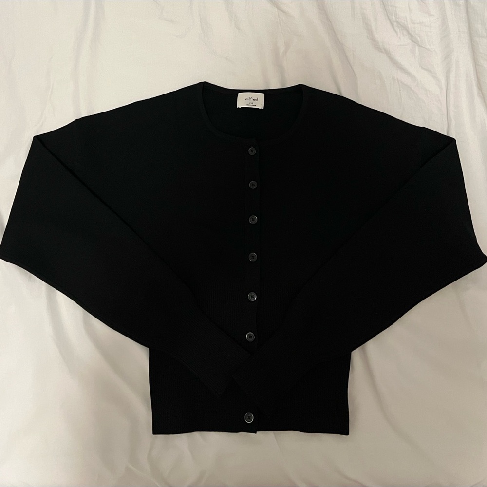 Aritzia (Wilfred) Black Golightly Button-Up Cardigan - Picture 5 of 5